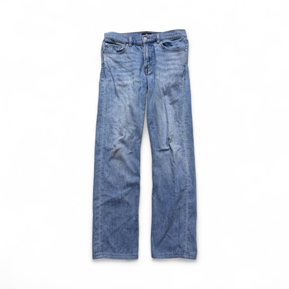 7 For All Mankind Men’s Slimmy Jeans Size 31 Light Wash Denim Straight Slim Fit - Picture 1 of 6